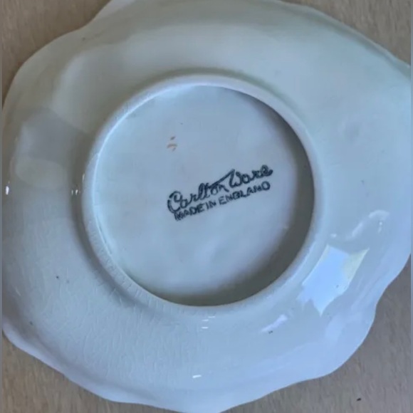 Green cabbageware leaf tomato decor 1930s Beswick Carlton England Serving bowl - Picture 12 of 16